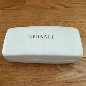 Versace White Clamshell Hard Sunglasses Case Glasses Case and Cloth